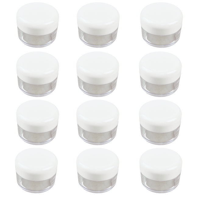 12 Pc Jars With White Lids - 25ml  - TJ-18625