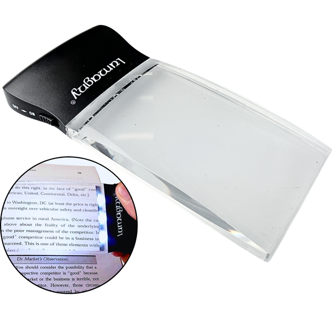 LED Illuminated Rectagular Booklight Magnifier  - MG-75980