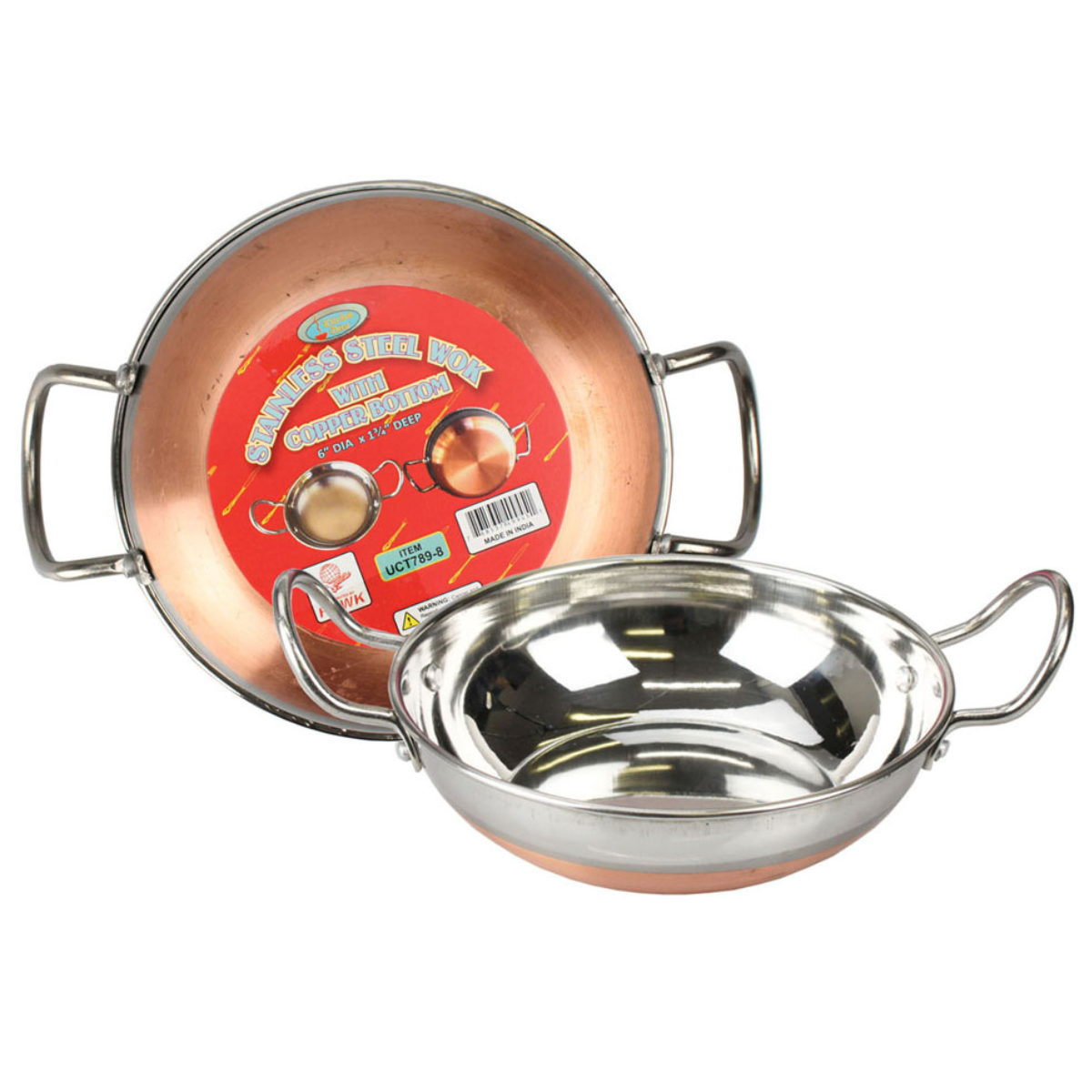 Stainless Steel Wok with Copper Bottom