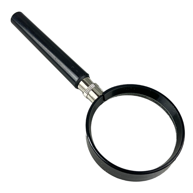 2" Diameter, 3X Power Lens Handheld Magnifier With Black Frame And Handle  - MG-28750