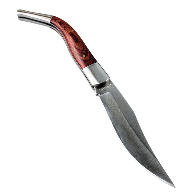 8 Inch Rosewood Curved Folding Pocket Knife  - PK-07011