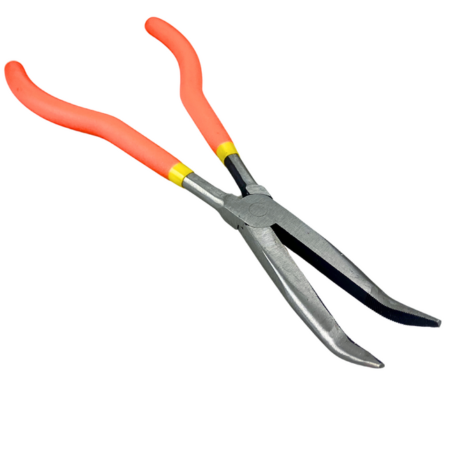 Extra Long 11" Bent Nose Plier - 45 Degree Bent Tip & Comfort Wrapped Handles  - TP-18981