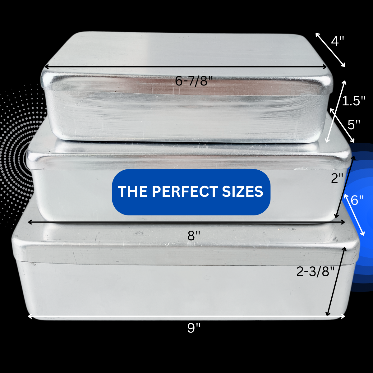 3 Piece Aluminum Storage Boxes  - U-03789