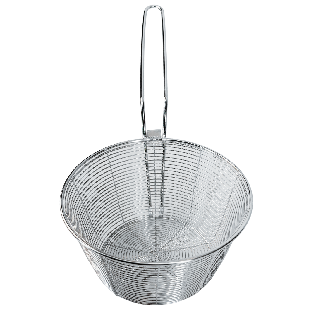 Premium Stainless Steel Fry Basket Mesh with Hanger - 8 Inch Opening