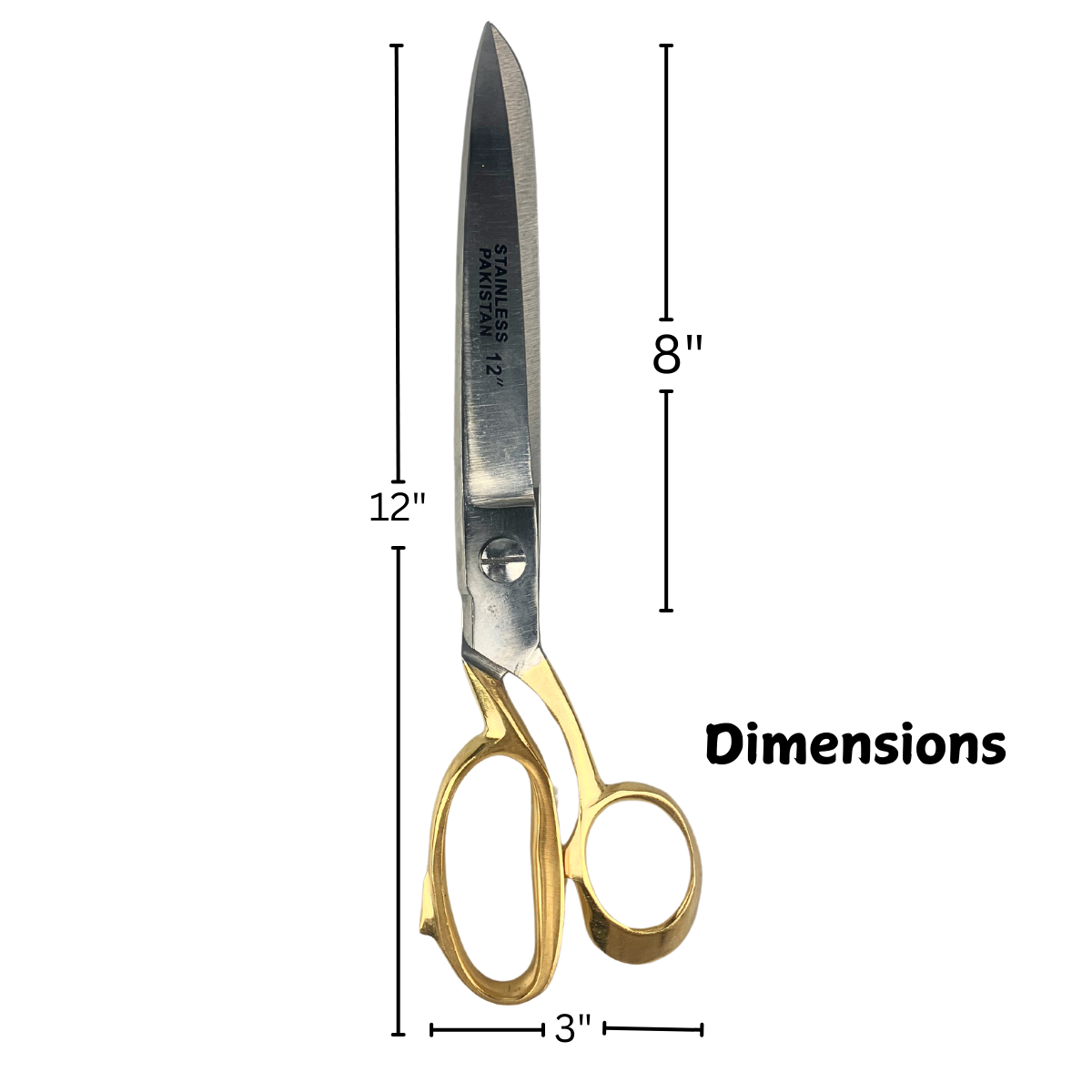 BLADE PRO 12" Professional Tailor Scissors | Gold-Tone Handles