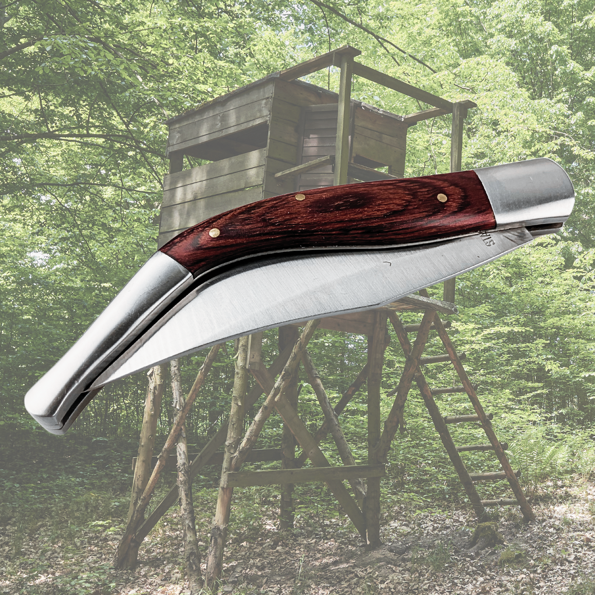 8 Inch Rosewood Curved Folding Pocket Knife  - PK-07011