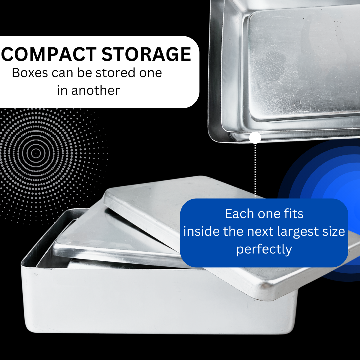 3 Piece Aluminum Storage Boxes  - U-03789