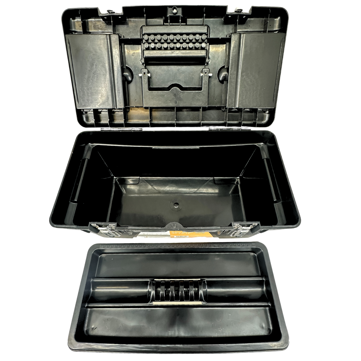 Plastic Tool Box, 18.5 X 10 X 9 Inches With Inside Tray And Metal  Riveted Latches  - MJ-16454