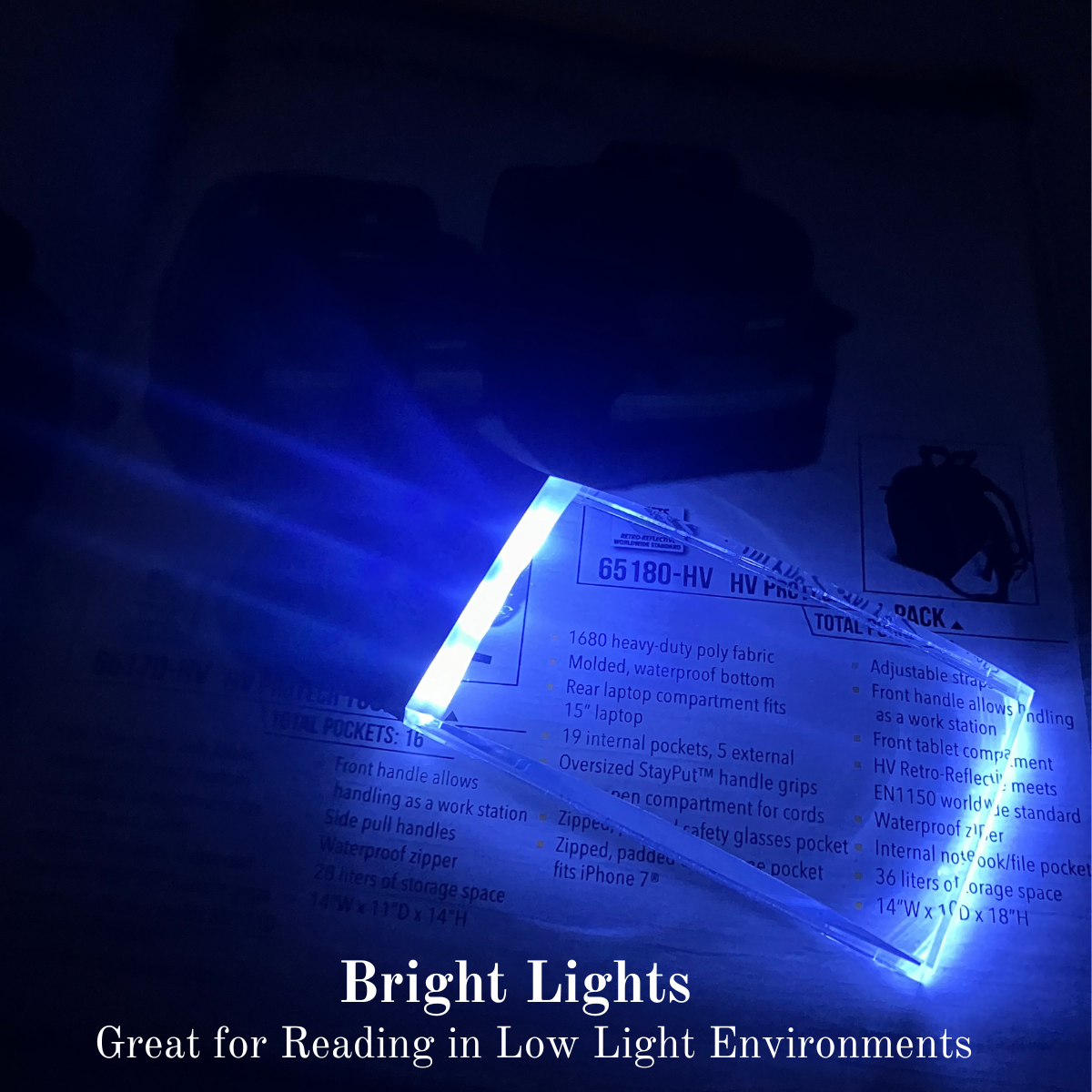 LED Illuminated Rectagular Booklight Magnifier  - MG-75980