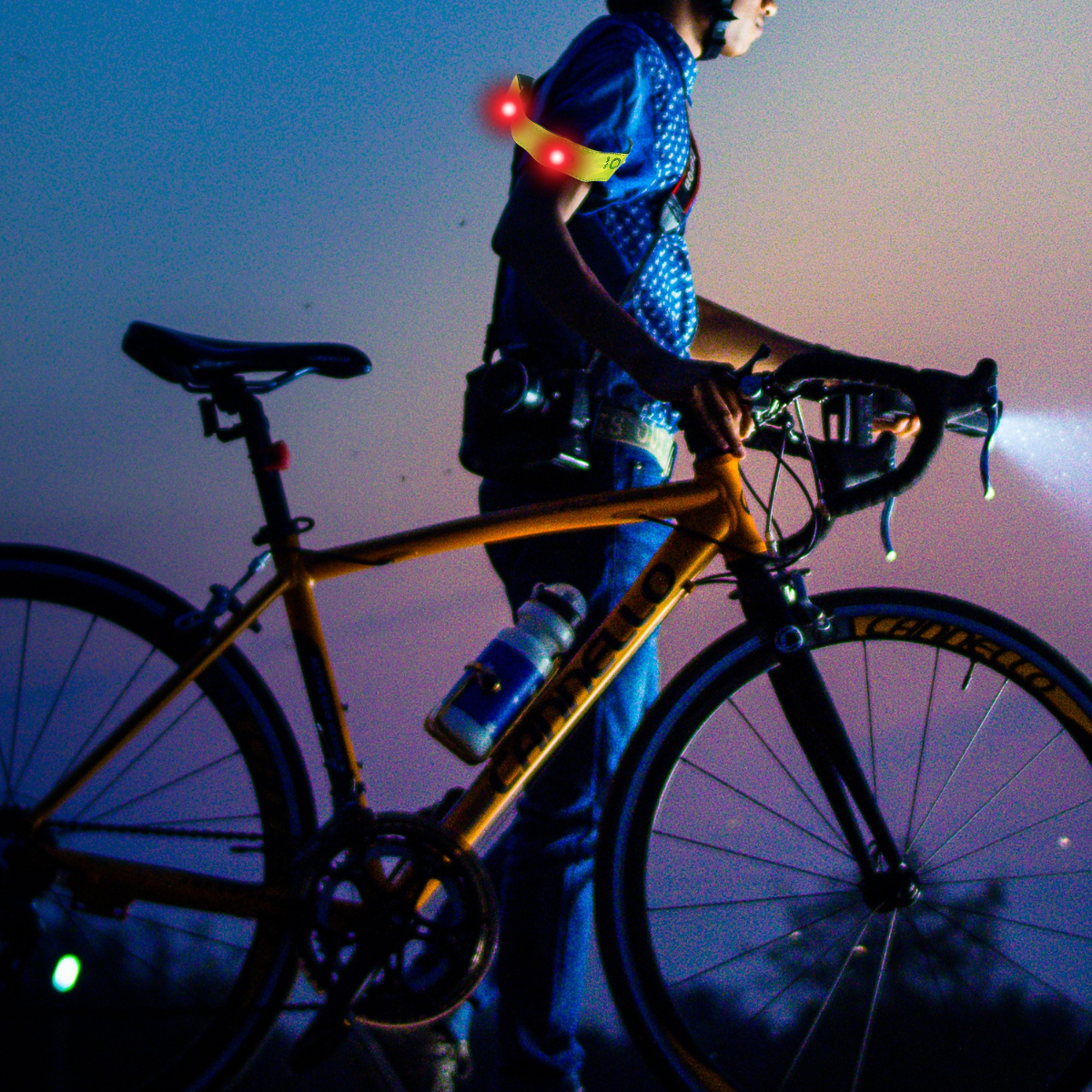 4-led Lighted Bicycle Reflector Strap Band  - SF-75004