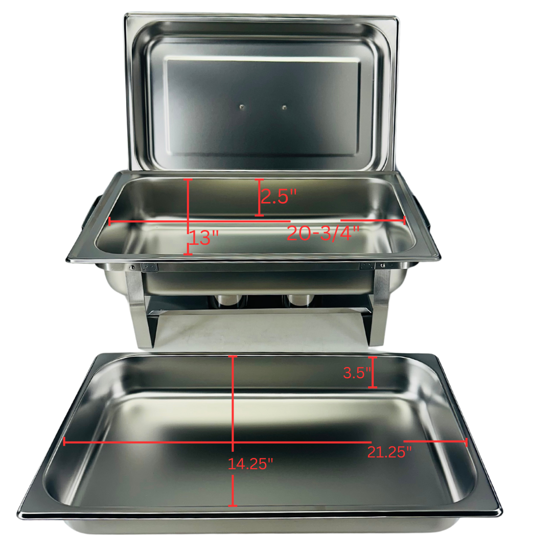 8-Quart Stainless Steel Full-Size Chafer Set with Large Food Pan