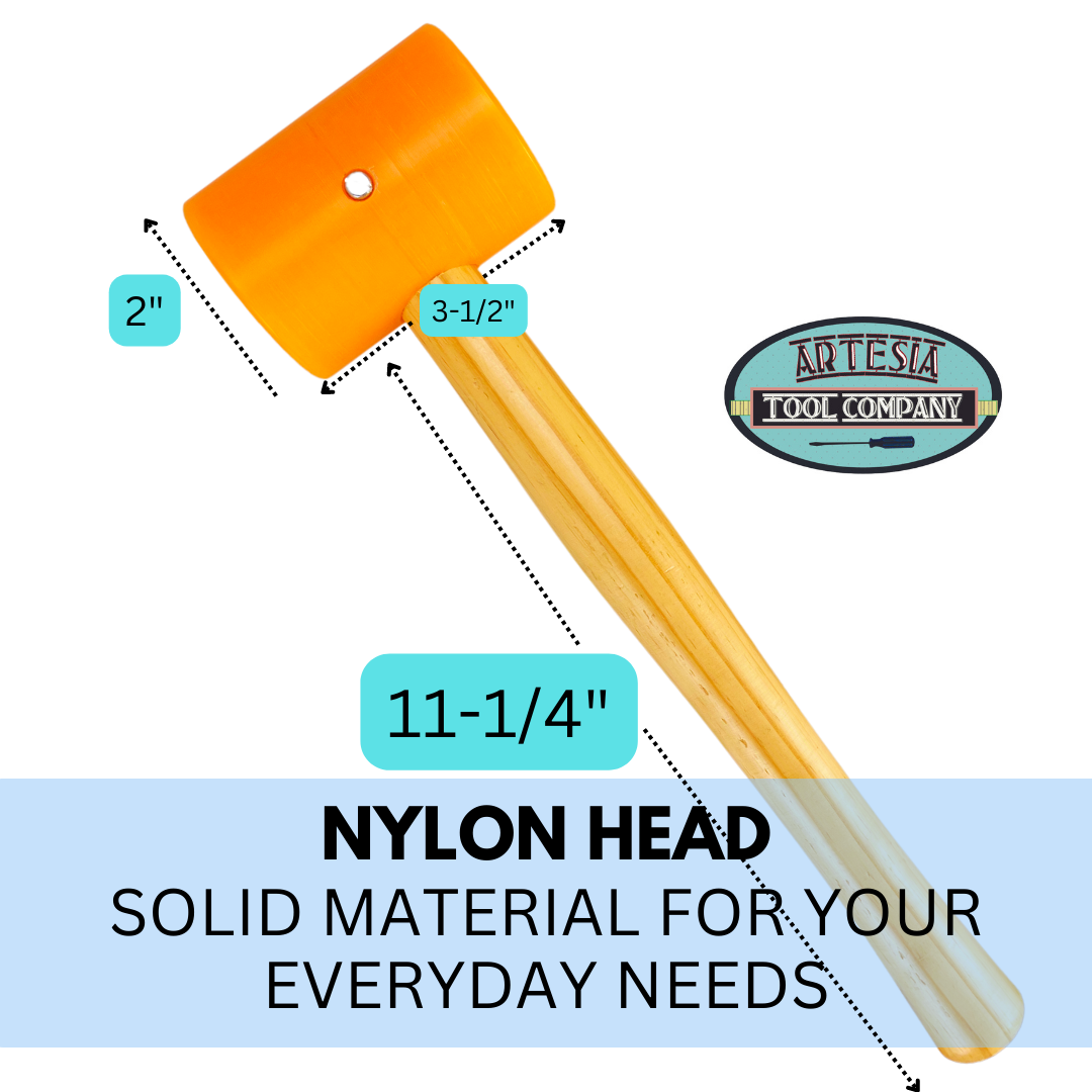 Orange Nylon Head Hammer - 2 Inch Striking Surface  - PH-28054