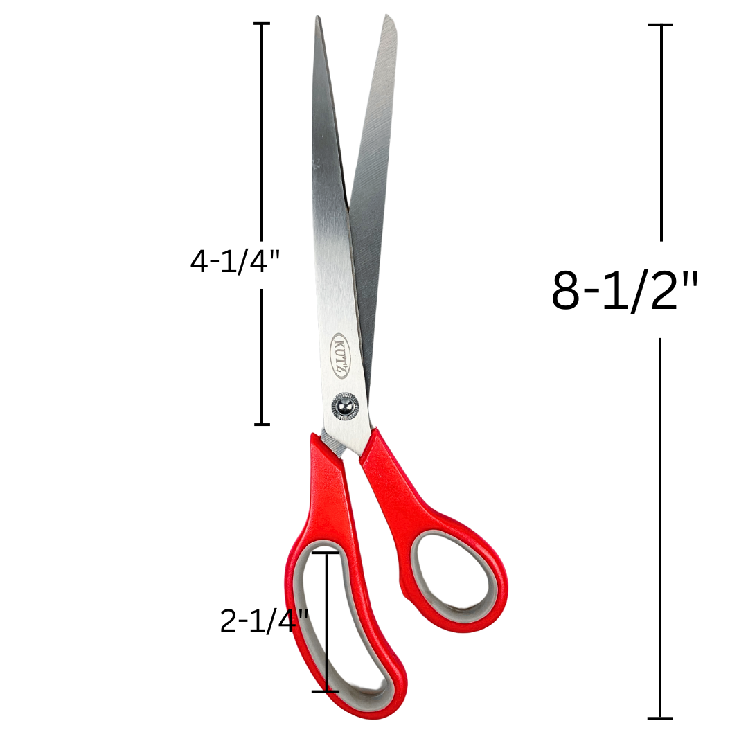 KUTZ 8.5" Comfort-Handle Office Scissors | Large Finger Holes | Extra Sharp Stainless Steel Blades