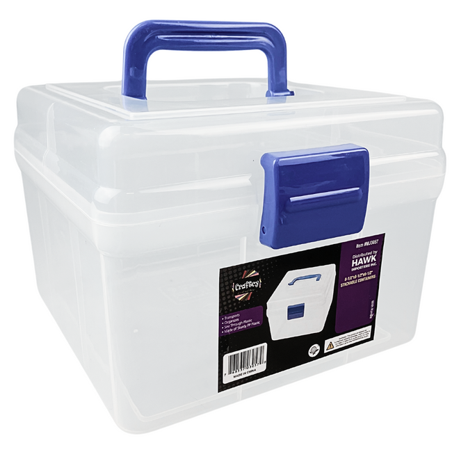 Clear Plastic Storage Box | Plastic Top Handle & Latch