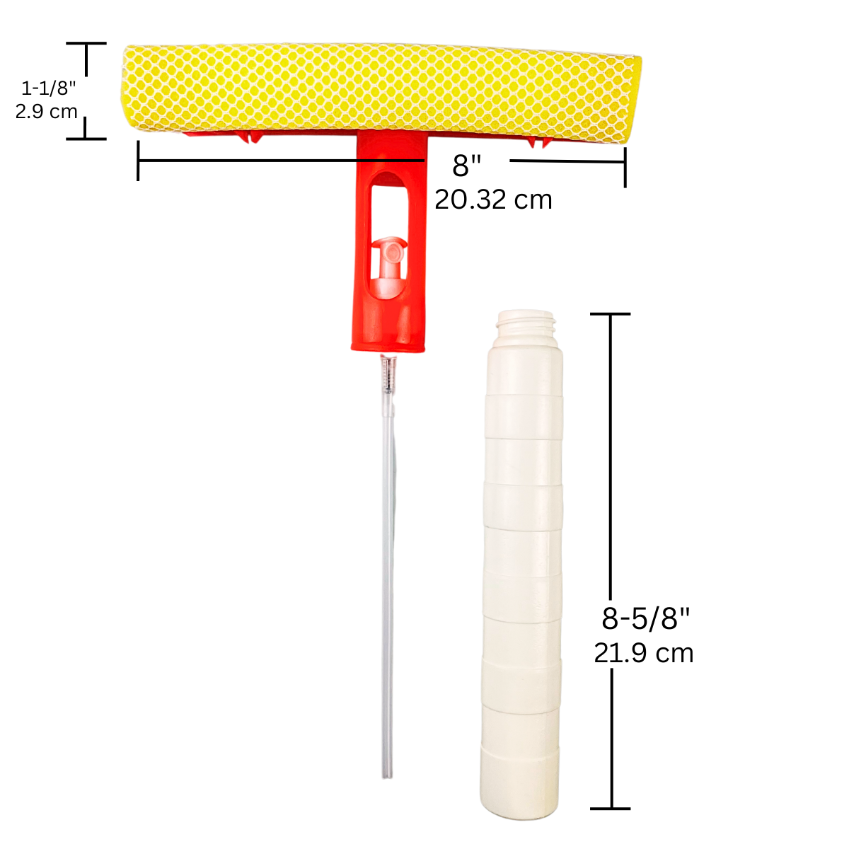 3-in-1 Rubber Squeegee with Sponge Head - Spray Bottle For Window Cleaning  - H-74000