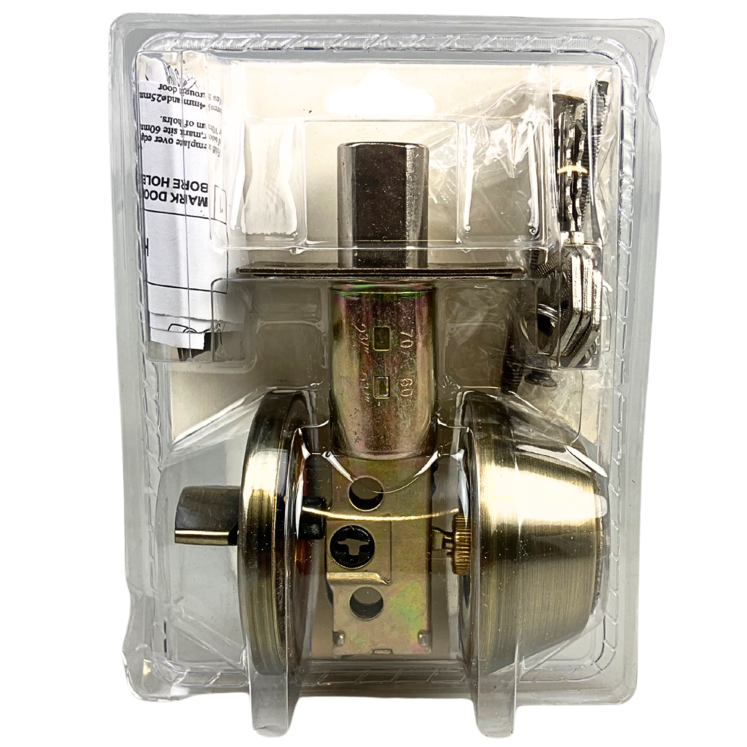 Bronze Single Cylinder Deadbolt Lock with Adjustable Latch and Backset - TZ7351BRZ