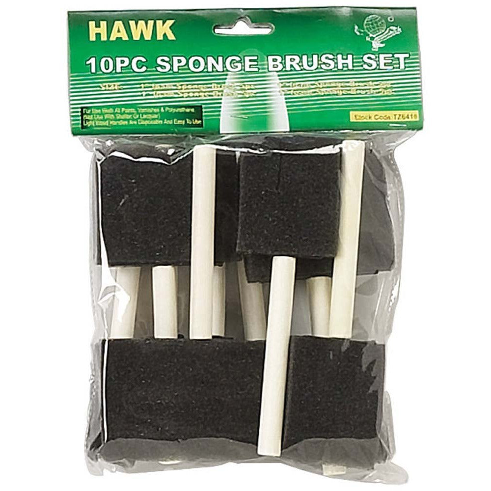 10 Piece Sponge Brush Set, Wooden Handles - CR-96410 - ToolUSA