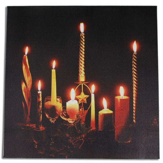 12x12 Inch Candle LED Canvas Painting - Screen Print - Wall Hanging - 202-1275-YX - ToolUSA