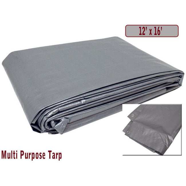 12x16 Foot Multipurpose Silver Tarp, 165 GSM - TS-31216 - ToolUSA