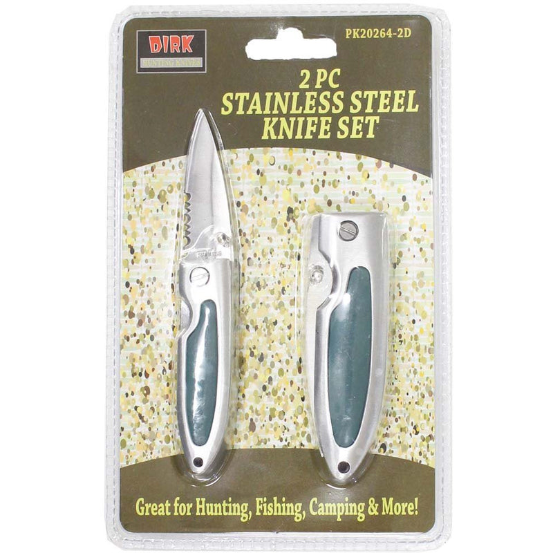 2 Piece Stainless Steel Pocket Knife Set - PK-20260 - ToolUSA