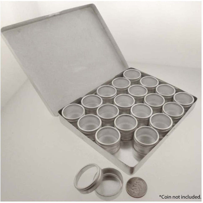 20 Pc. Aluminum Containers Jars - 1.2" Diameter - TJ05-01600 - ToolUSA