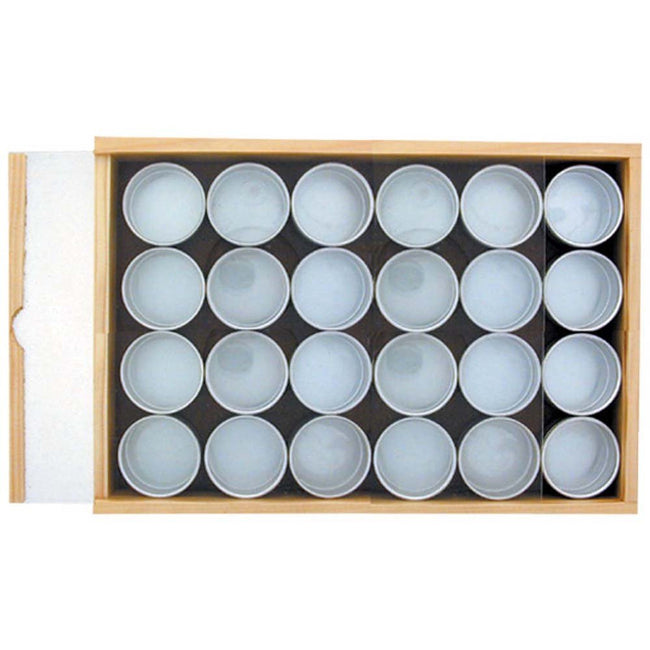 24 Pc. Aluminum Container/Jars - 1-1/2" Diameter - TJ05-41612 - ToolUSA