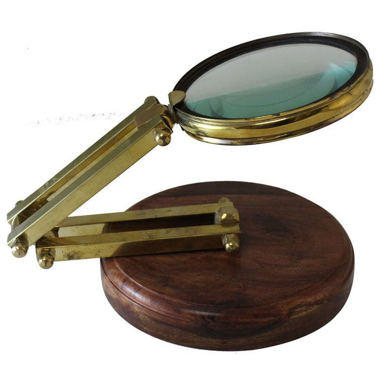 2x Elegant Table Top Adjustable Magnifier | Wooden Base - G8445-2191MT - ToolUSA