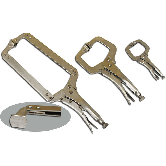 3 Piece Locking C-Clamp Set (Pack of: 1) - TP-07030 - ToolUSA