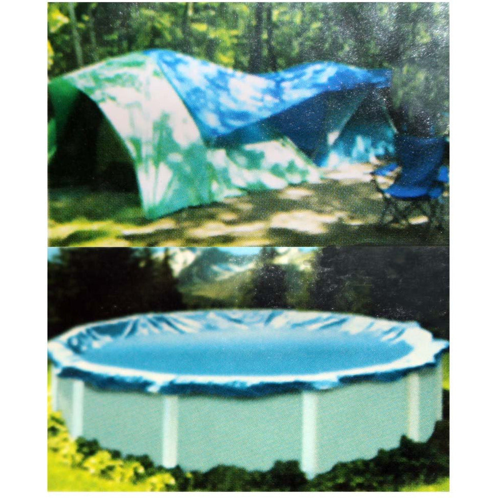 30 Feet x 50 Feet Multipurpose Blue 3 Mil PE Tarp - Waterproof, 70 GSM - TB3050 - ToolUSA