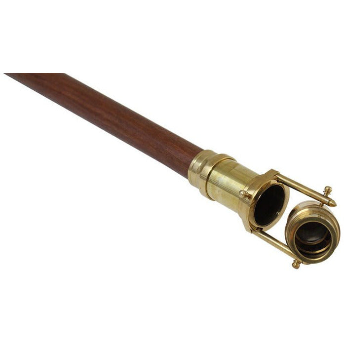 38-1/2 Inch Natural Wood Walking Stick | Brass Hidden Telescope - G8445-2273ST - ToolUSA