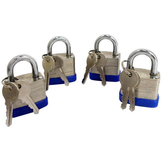 4 Piece 1 ¼" (30mm) Laminated Padlock - LOCK-93134 - ToolUSA