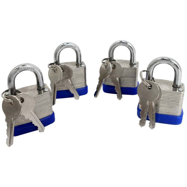 4 Piece - (40mm) Laminated Padlock Set - LOCK-73144 - ToolUSA