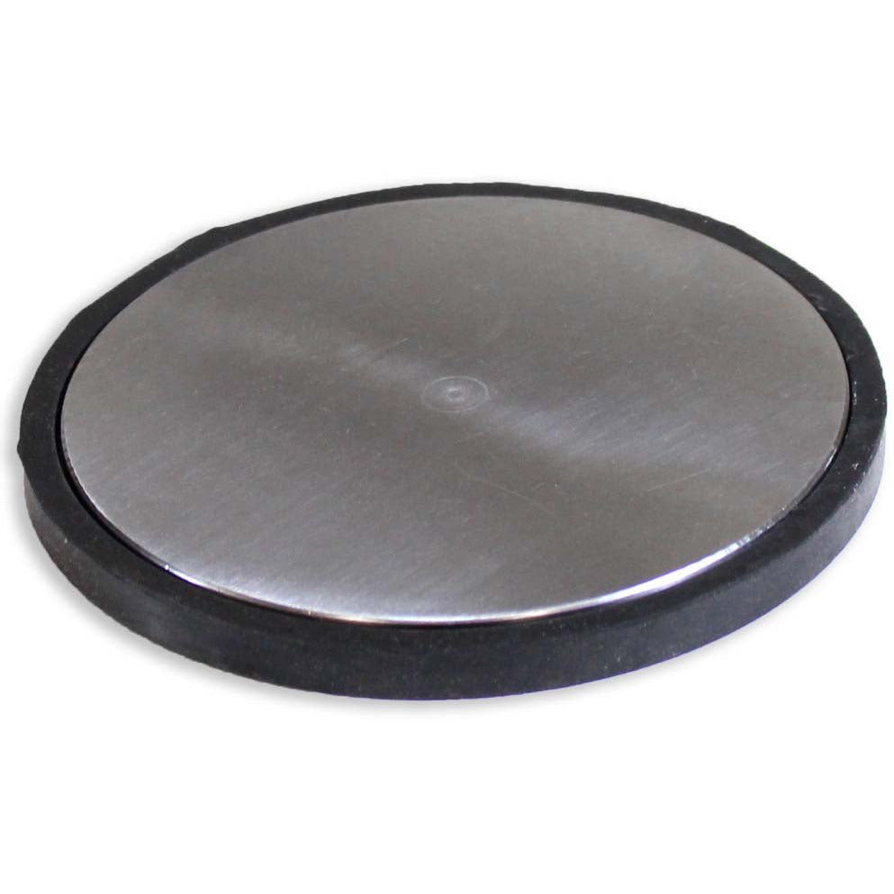 5-Inch Diameter Round Jeweler's Steel Plate with Rubber Holder - TJ-44091 - ToolUSA