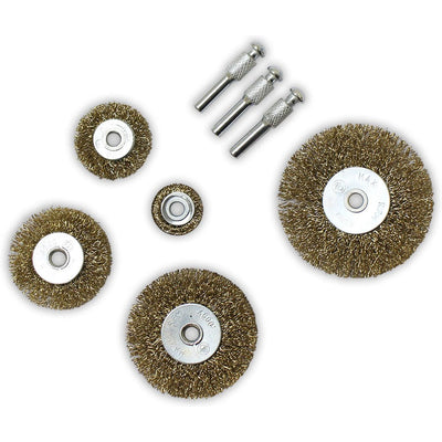 5 Piece Set Of Brass Wire Wheels In Sizes From 1 To 3 Inches In Diameter - TZ63-06405 - ToolUSA