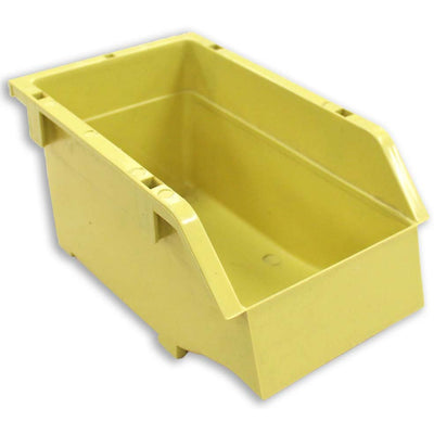 8.5 x 5.75 x 4.5 Yellow Polyproplyene Stackable Bin With Easy Access  Sloped Front (Pack of: 5) - MJ-73279-Z05