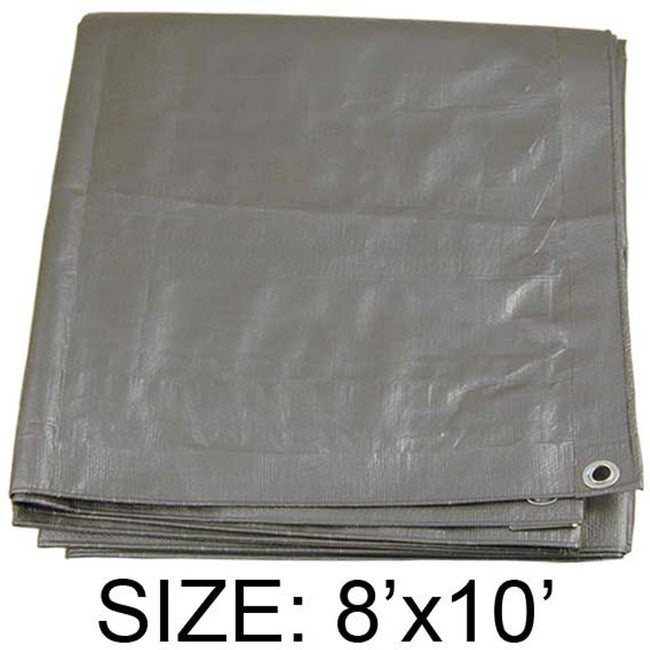 8x10 Foot Multipurpose Silver Tarp, 165 GSM - TS-50811 - ToolUSA