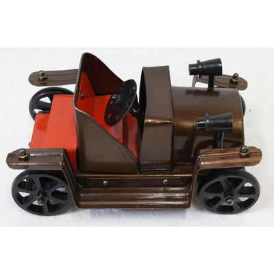 Antique Style "horseless Carriage" Sheet Metal Model Car In Brown With Red And Black Accents - G8445-2172CR - ToolUSA