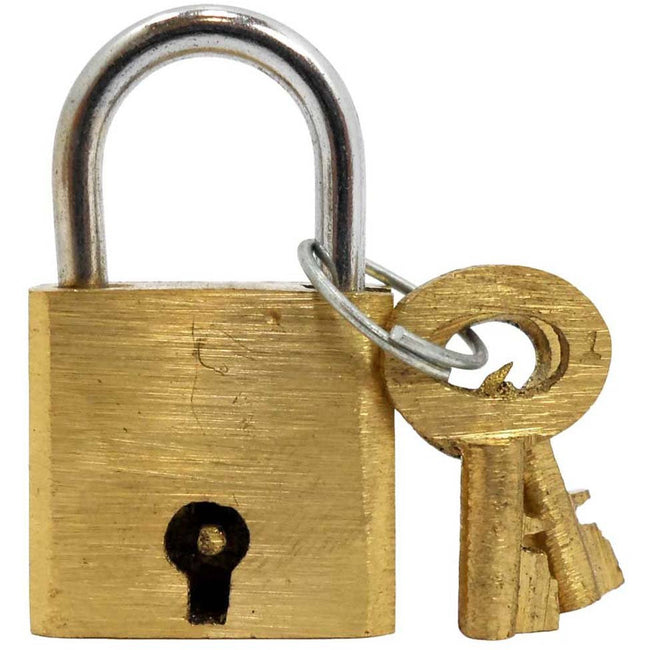 Brass Mini Padlock (Pack of: 4) - LOCK-00587-Z04 - ToolUSA