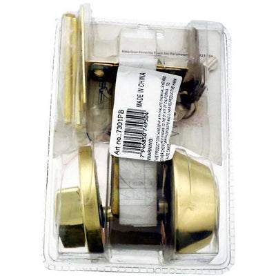 Brass Single Cylinder Deadbolt Lock - LOCK-07351 - ToolUSA