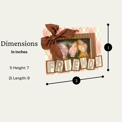 Friend's Beautiful Pink and Brown Picture Frame, 7 x 9 inches - HH-WF-10458 - ToolUSA