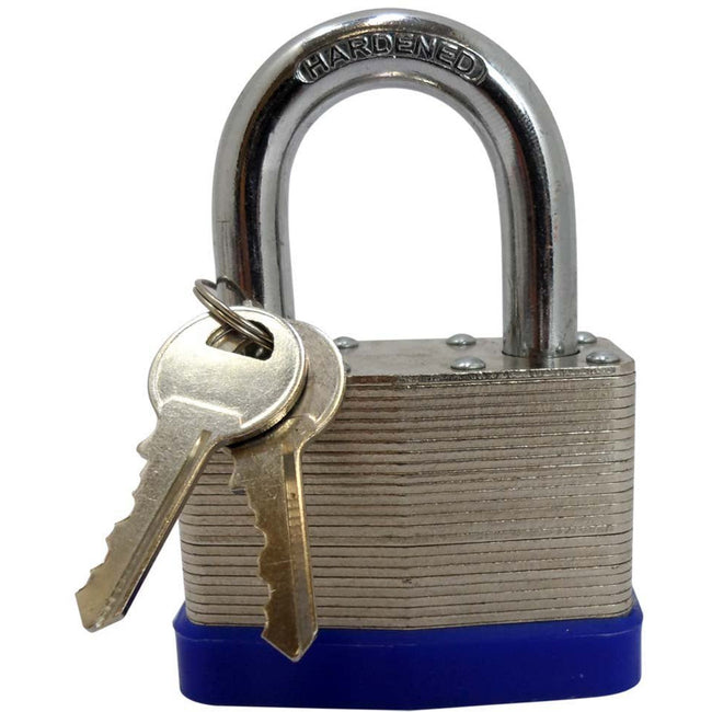 Laminated Padlock - 60mm - Hardened Steel Shackle - LOCK-07316 - ToolUSA