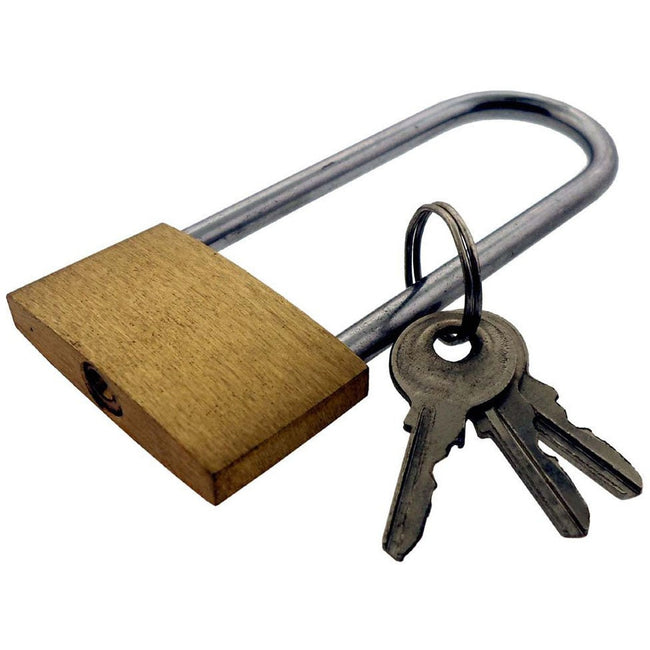 Long Shank Laminated Padlock - 40mm - Hardened Steel Shackle (Pack of: 2) - LOCK-97304-Z02 - ToolUSA