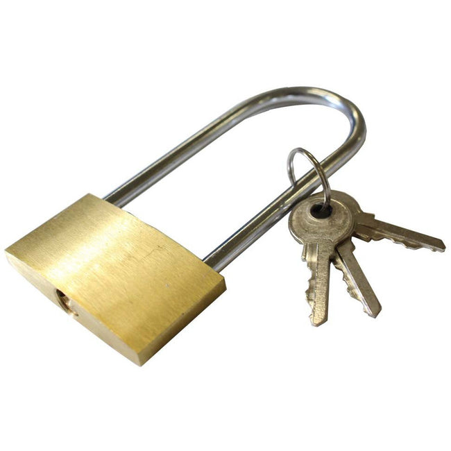 Long Shank Laminated Padlock - 50mm - Hardened Steel Shackle (Pack of: 2) - LOCK-97305-Z02 - ToolUSA