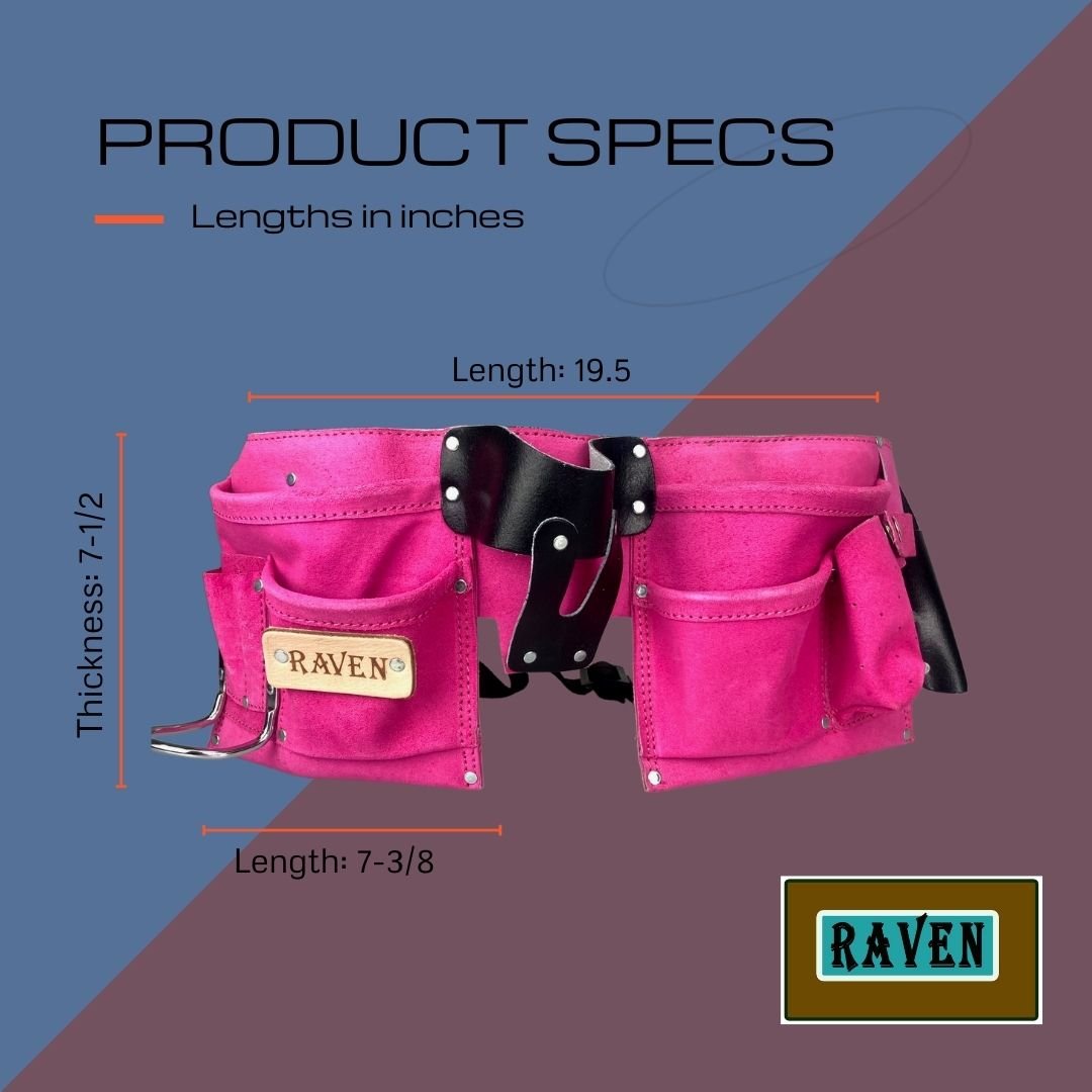 Pink Suede Double Tool Pouches with Nylon Belt - AS2103S-PNK – ToolUSA