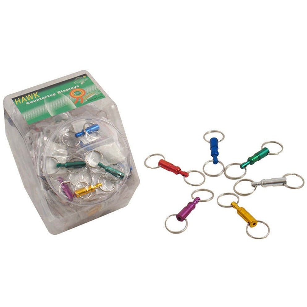 Quick-release Key Ring With 2 Rings For Keys, In Display Jar Of 72 Pieces, Variety Of Colors - TK111-J72 - ToolUSA