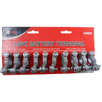 ToolUSA 10 Piece 100% Lead Battery Terminals With Steel Nuts And Bolts To Ensure Tight Connection: TA25-10-YT - TA25-10-YT - ToolUSA