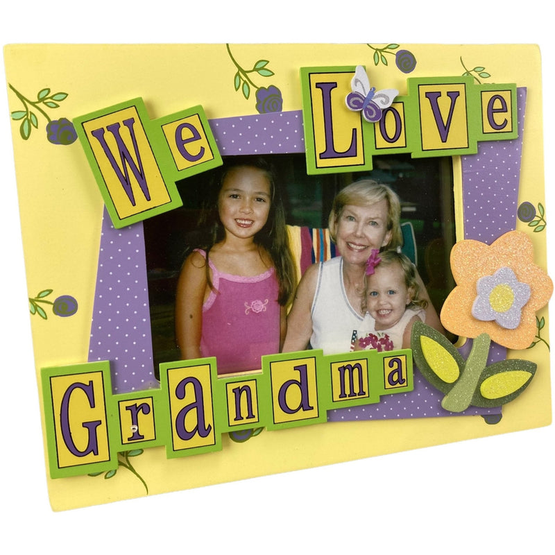 We Love Grandma Yellow Wooden Frame, 7 x 9 Inches - HH-WF-10244 - ToolUSA